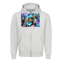 Dove Grey black unicorn Zipper Hoodie - LillyAllenDesigns