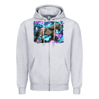Heather Grey black unicorn Zipper Hoodie - LillyAllenDesigns