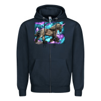 Navy black unicorn Zipper Hoodie - LillyAllenDesigns