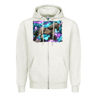 Oatmeal Heather black unicorn Zipper Hoodie - LillyAllenDesigns