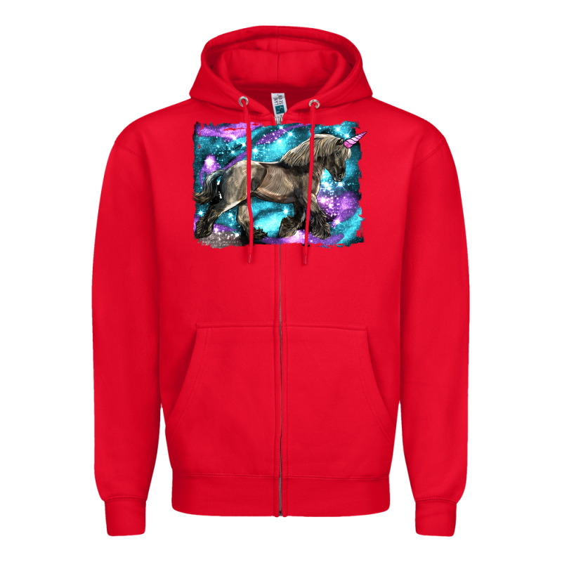 Black Unicorn Zipper Hoodie by LillyAllenDesigns | Teevron