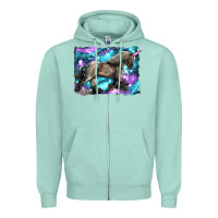 Seafoam black unicorn Zipper Hoodie - LillyAllenDesigns