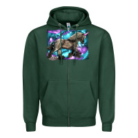 Sports Green black unicorn Zipper Hoodie - LillyAllenDesigns