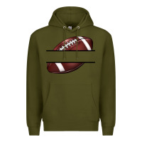 Army Green football name frame Premium Hoodie - BarkalooDesign