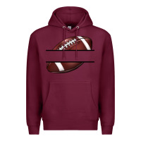 Burgundy football name frame Premium Hoodie - BarkalooDesign