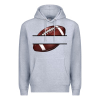 Heather Grey football name frame Premium Hoodie - BarkalooDesign