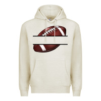 Oatmeal Heather football name frame Premium Hoodie - BarkalooDesign