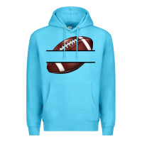 Ocean Blue football name frame Premium Hoodie - BarkalooDesign