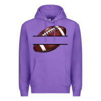 Purple football name frame Premium Hoodie - BarkalooDesign