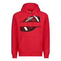 Red football name frame Premium Hoodie - BarkalooDesign