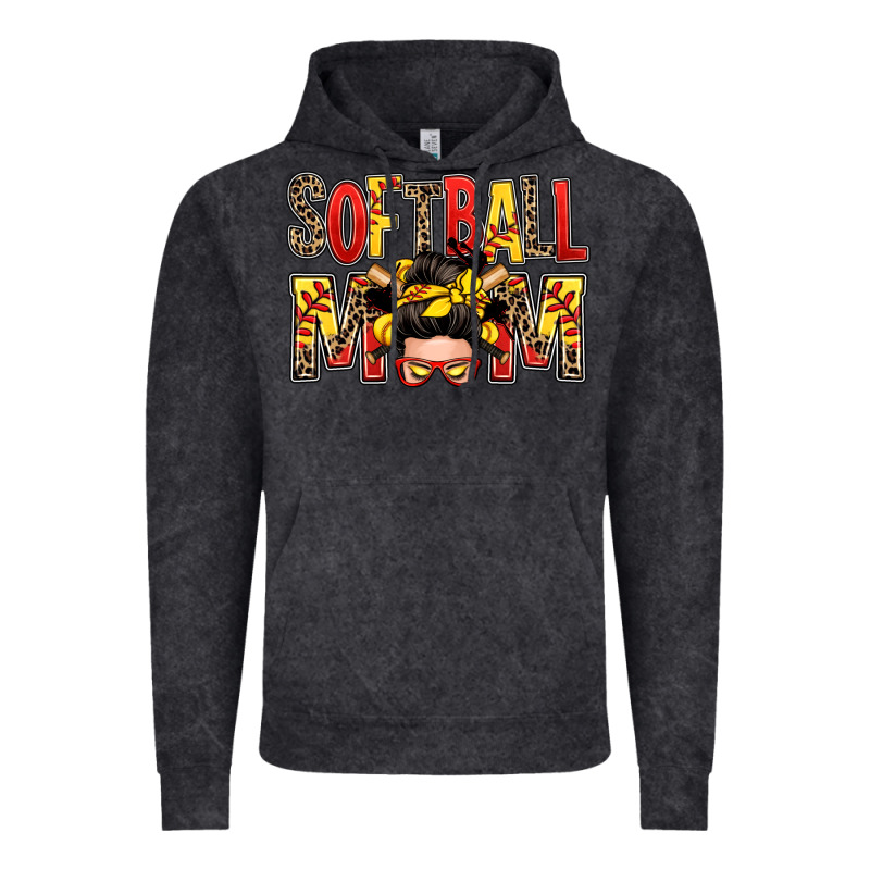 Softball Mom Messy Bun Vintage Hoodie by Zillion Design Studio | Teevron
