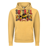 Vintage Mustard softball mom messy bun Vintage Hoodie - Zillion Design Studio