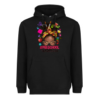 Black preschool teacher life afro messy bun Heavyweight Hoodie - NancyCooperArtShop