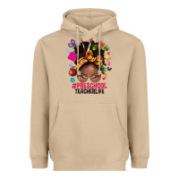Mushroom preschool teacher life afro messy bun Heavyweight Hoodie - NancyCooperArtShop
