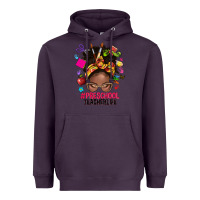 Plum preschool teacher life afro messy bun Heavyweight Hoodie - NancyCooperArtShop