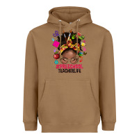 Toasted Coconut preschool teacher life afro messy bun Heavyweight Hoodie - NancyCooperArtShop