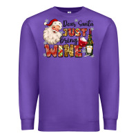 Purple dear santa just bring wine Premium Sweatshirt - MaliasSmallBusiness