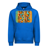 Cobalt Fall Pumpkin brushstrokes Urban Hoodie - NancyCooperArtShop