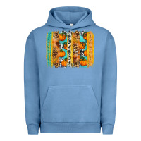 Pigment Pebble Blue Fall Pumpkin brushstrokes Urban Hoodie - NancyCooperArtShop