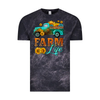 Cloud Black farm truck  farm life with sunflower Vintage Tee - HRA Design Shop