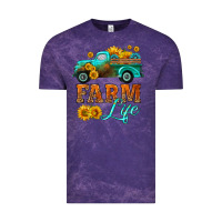 Cloud Purple farm truck  farm life with sunflower Vintage Tee - HRA Design Shop