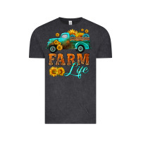 Vintage Black farm truck  farm life with sunflower Vintage Tee - HRA Design Shop