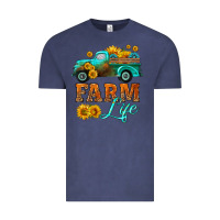 Vintage Denim farm truck  farm life with sunflower Vintage Tee - HRA Design Shop