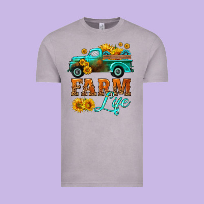Farm Truck  Farm Life With Sunflower Vintage Tee Designed By Hra Design Shop