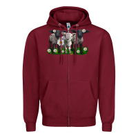 Burgundy baby sheeps with daisies Zipper Hoodie - LillyAllenDesigns