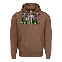 Chestnut baby sheeps with daisies Zipper Hoodie - LillyAllenDesigns
