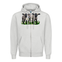 Dove Grey baby sheeps with daisies Zipper Hoodie - LillyAllenDesigns