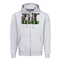 Heather Grey baby sheeps with daisies Zipper Hoodie - LillyAllenDesigns