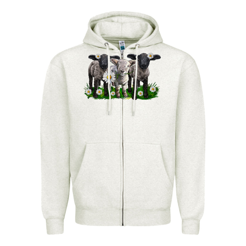 Baby Sheeps With Daisies Zipper Hoodie by LillyAllenDesigns | Teevron