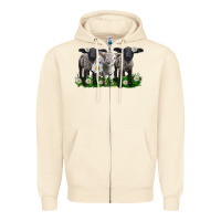 Sandshell baby sheeps with daisies Zipper Hoodie - LillyAllenDesigns