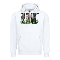 White baby sheeps with daisies Zipper Hoodie - LillyAllenDesigns