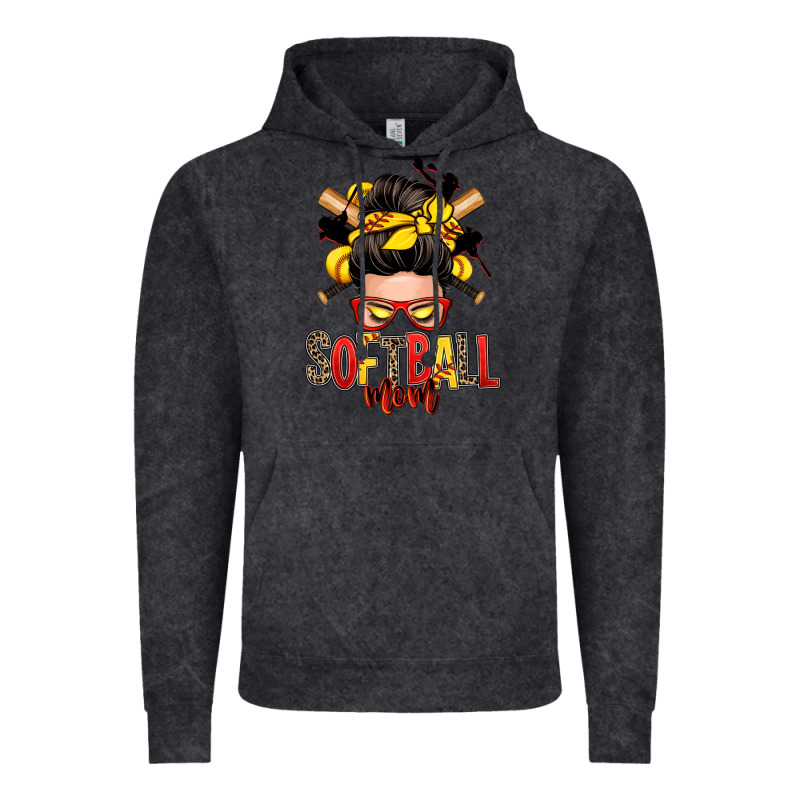 Softball Mom Messy Bun Vintage Hoodie by Zillion Design Studio | Teevron