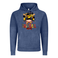 Vintage Denim softball mom messy bun Vintage Hoodie - Zillion Design Studio