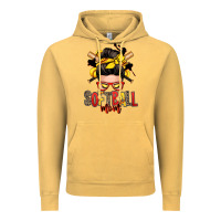 Vintage Mustard softball mom messy bun Vintage Hoodie - Zillion Design Studio