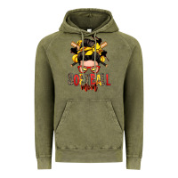 Vintage Olive softball mom messy bun Vintage Hoodie - Zillion Design Studio