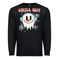 Black chill out christmas snowman Premium Sweatshirt - MaliasSmallBusiness
