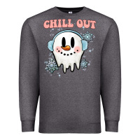 Charcoal Heather chill out christmas snowman Premium Sweatshirt - MaliasSmallBusiness