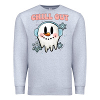 Heather Grey chill out christmas snowman Premium Sweatshirt - MaliasSmallBusiness