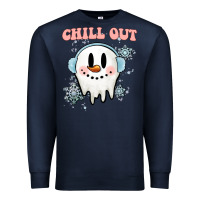 Navy chill out christmas snowman Premium Sweatshirt - MaliasSmallBusiness