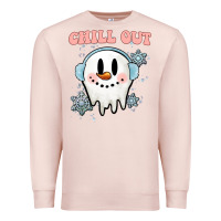 Pale Pink chill out christmas snowman Premium Sweatshirt - MaliasSmallBusiness