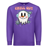 Purple chill out christmas snowman Premium Sweatshirt - MaliasSmallBusiness