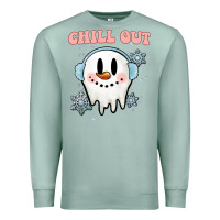 Seafoam chill out christmas snowman Premium Sweatshirt - MaliasSmallBusiness