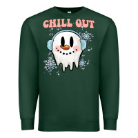 Sports Green chill out christmas snowman Premium Sweatshirt - MaliasSmallBusiness