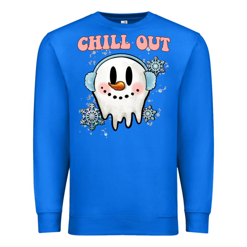 Chill Out Christmas Snowman Premium Sweatshirt by MaliasSmallBusiness | Teevron