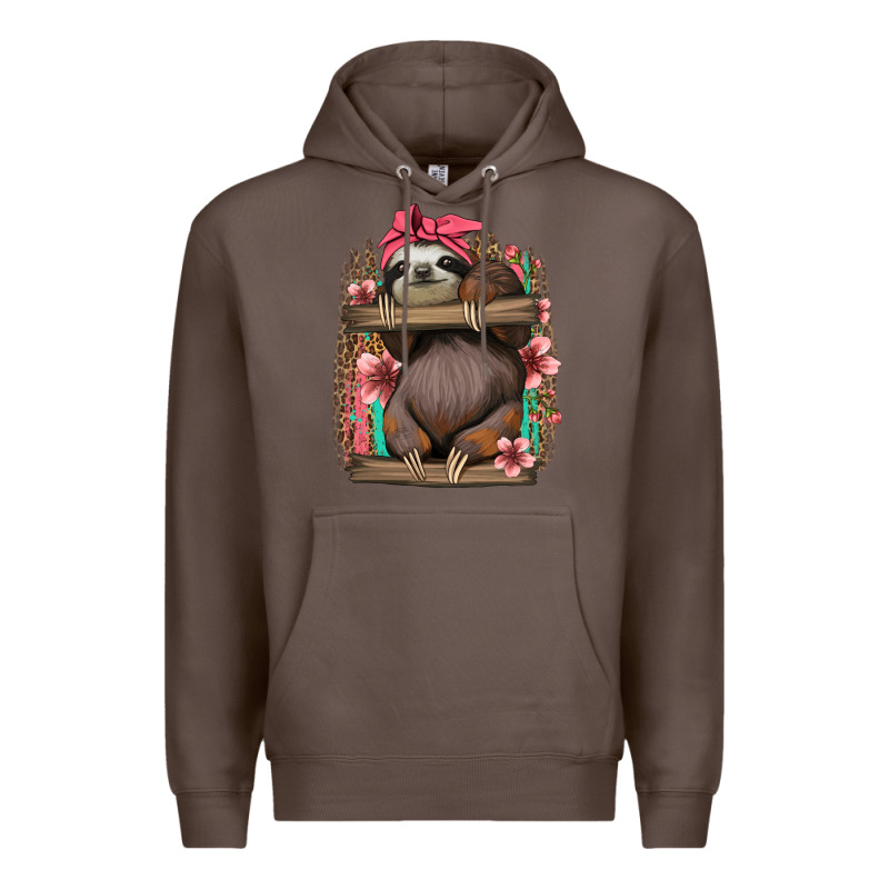 Cute Floral Baby Sloth Premium Hoodie by Jasminsmagicworld | Teevron