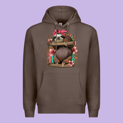 Cute Floral Baby Sloth Premium Hoodie Designed By Jasminsmagicworld